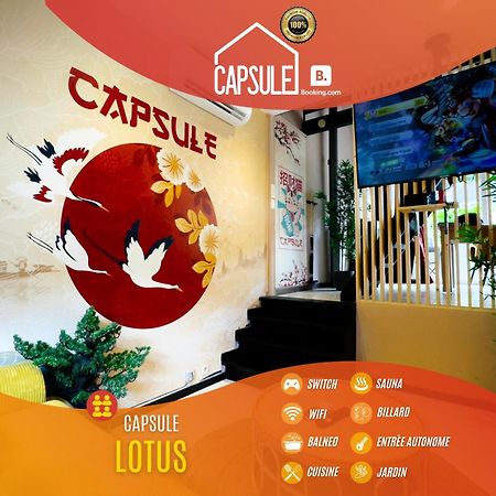 Capsule Lotus-Balneo-Sauna-Billard-Nintendo Hastiere-par-dela Esterno foto